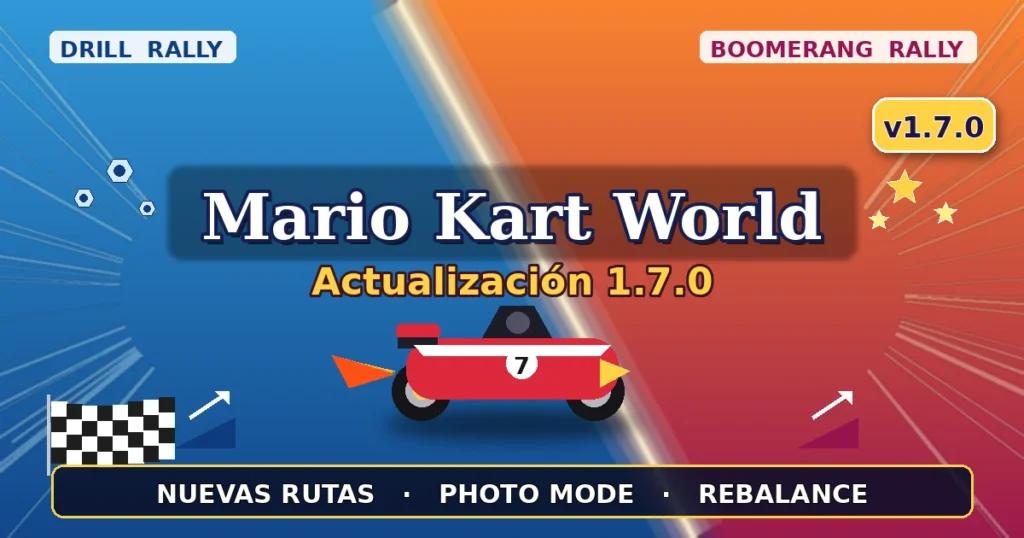 Actualización Mario Kart World 1.7.0 — nuevas rutas Knockout Tour, stickers en Photo Mode y más